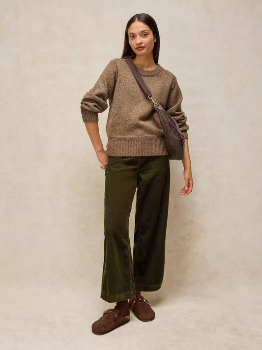 Young Ideas & Henmores -Lucie Crew Neck Jumper -Dark Natural -8