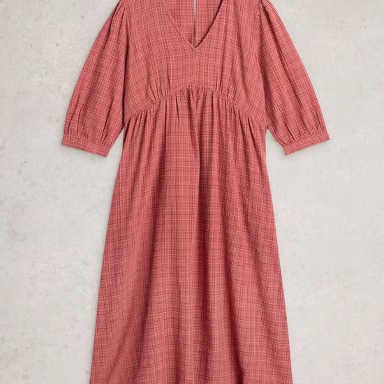Young Ideas & Henmores -Lucy Midi Dress -Mid Pink -10