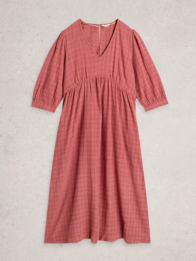 Young Ideas & Henmores -Lucy Midi Dress -Mid Pink -10