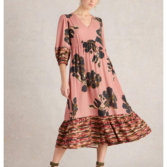 Young Ideas/Henmores - Lucy Midi Dress - Green Print - 8