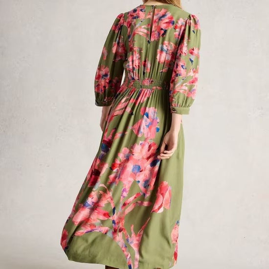 Young Ideas & Henmores -Lucy Midi Dress -Green Multi -10