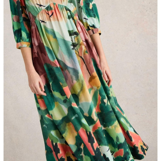 Young Ideas/Henmores - Lucy Midi Dress - Green Print - 8