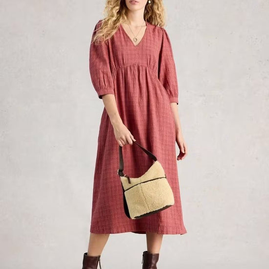 Young Ideas & Henmores -Lucy Midi Dress -Mid Pink -10