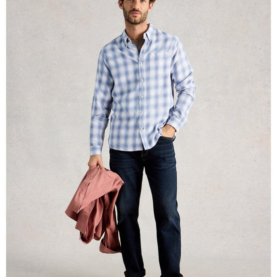Young Ideas/Henmores - Ludlow Two Tone Check Shirt - Blue - M