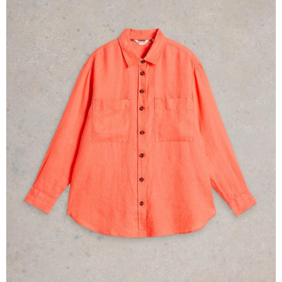 Young Ideas/Henmores - Lydia Linen Shirt - Bright Orange - 8