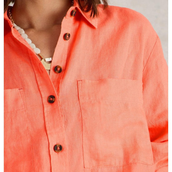 Young Ideas/Henmores - Lydia Linen Shirt - Bright Orange - 8