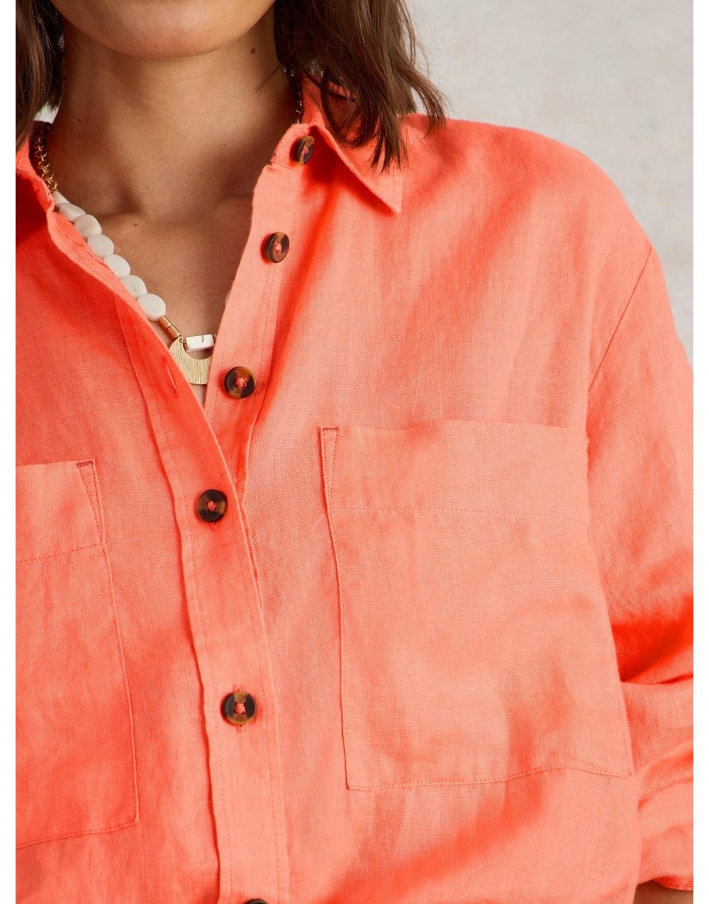 Young Ideas/Henmores - Lydia Linen Shirt - Bright Orange - 8