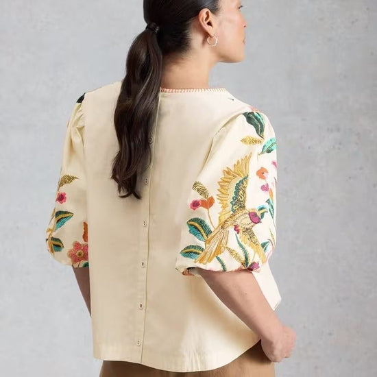 Young Ideas & Henmores - Maeve Embroidered Top - Ivory Multi - 8