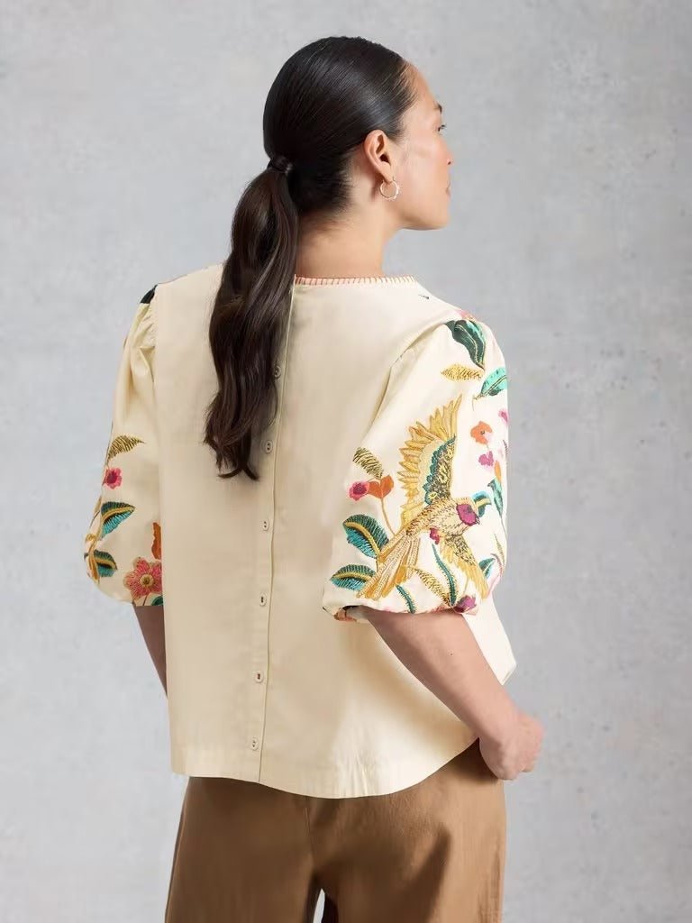 Young Ideas & Henmores - Maeve Embroidered Top - Ivory Multi - 8