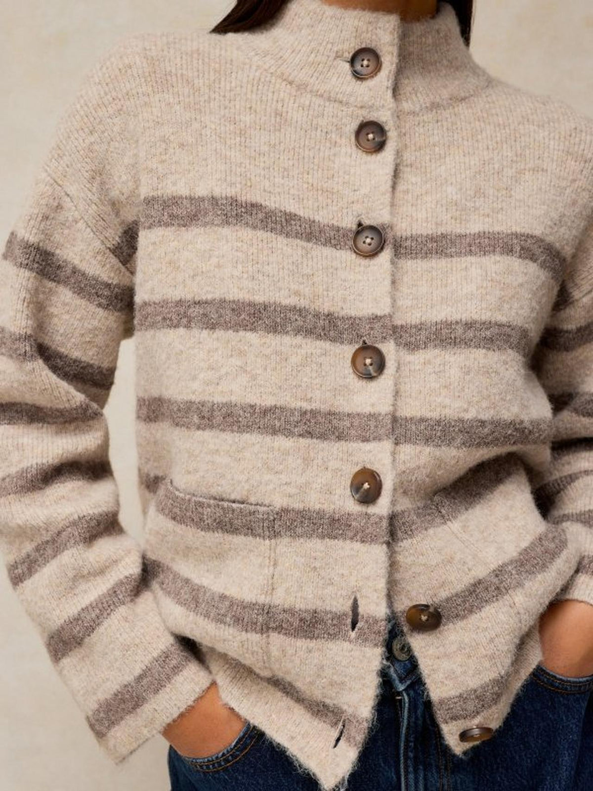 Young Ideas & Henmores -Margot Stripe Cardi -Natural Multi -8