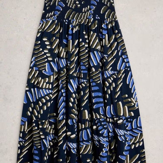 Young Ideas & Henmores - Marissa Jersey Maxi Skirt - Navy Print - 8