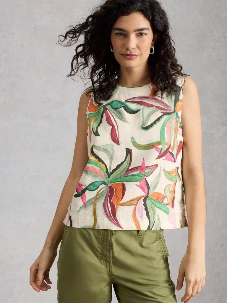 Young Ideas & Henmores - Matilda Linen Vest - Natural Print - 8