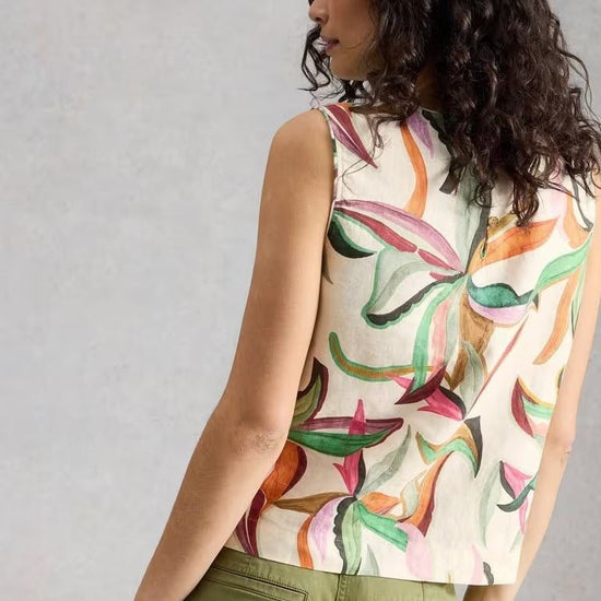 Young Ideas & Henmores - Matilda Linen Vest - Natural Print - 8