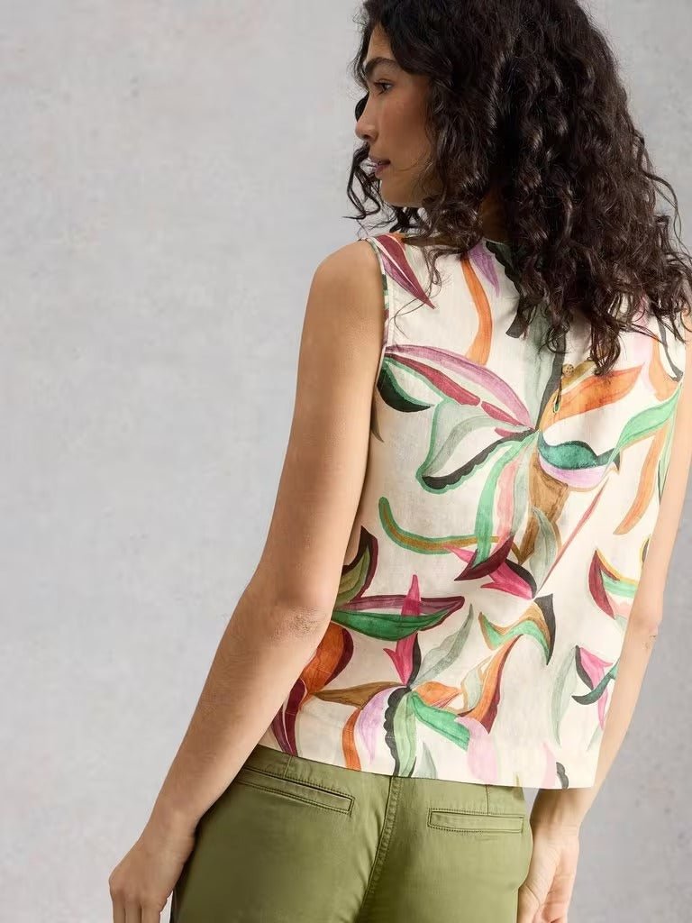 Young Ideas & Henmores - Matilda Linen Vest - Natural Print - 8