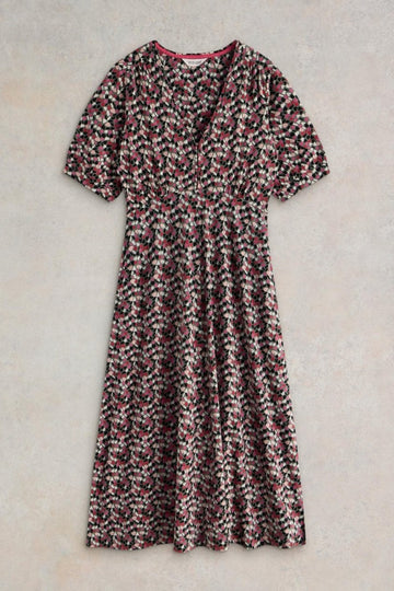 Young Ideas/Henmores - Megan Jersey Dress - Blue Print - 8