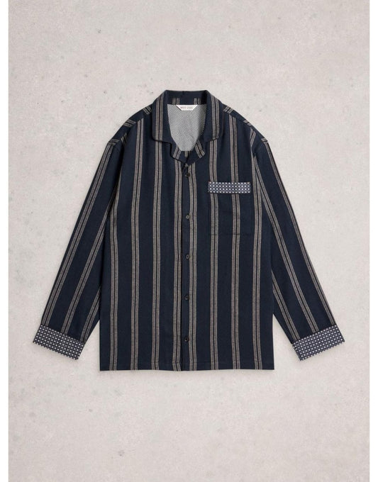 Young Ideas/Henmores - Moorland Flannel Pj Top - Navy Multi - M
