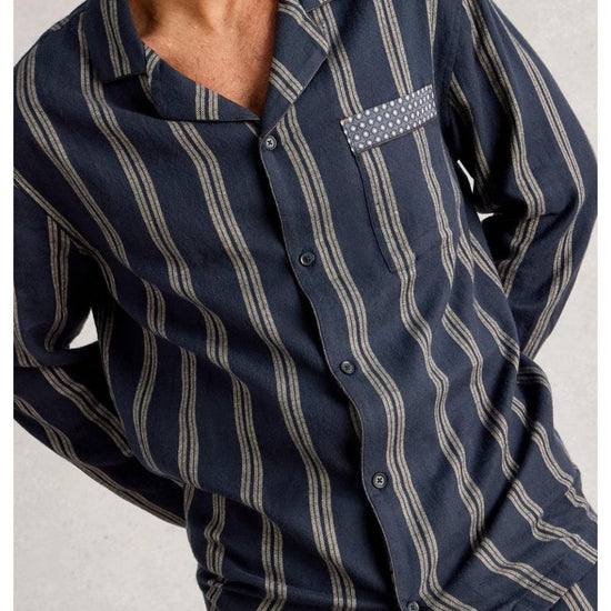 Young Ideas/Henmores - Moorland Flannel Pj Top - Navy Multi - M