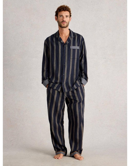 Young Ideas/Henmores - Moorland Flannel Pj Trouser - Navy Multi - M