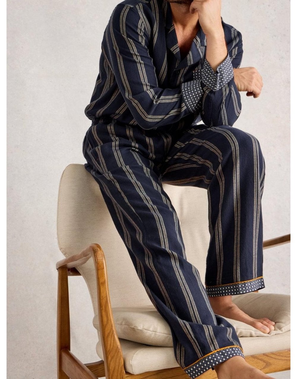 Young Ideas/Henmores - Moorland Flannel Pj Trouser - Navy Multi - M