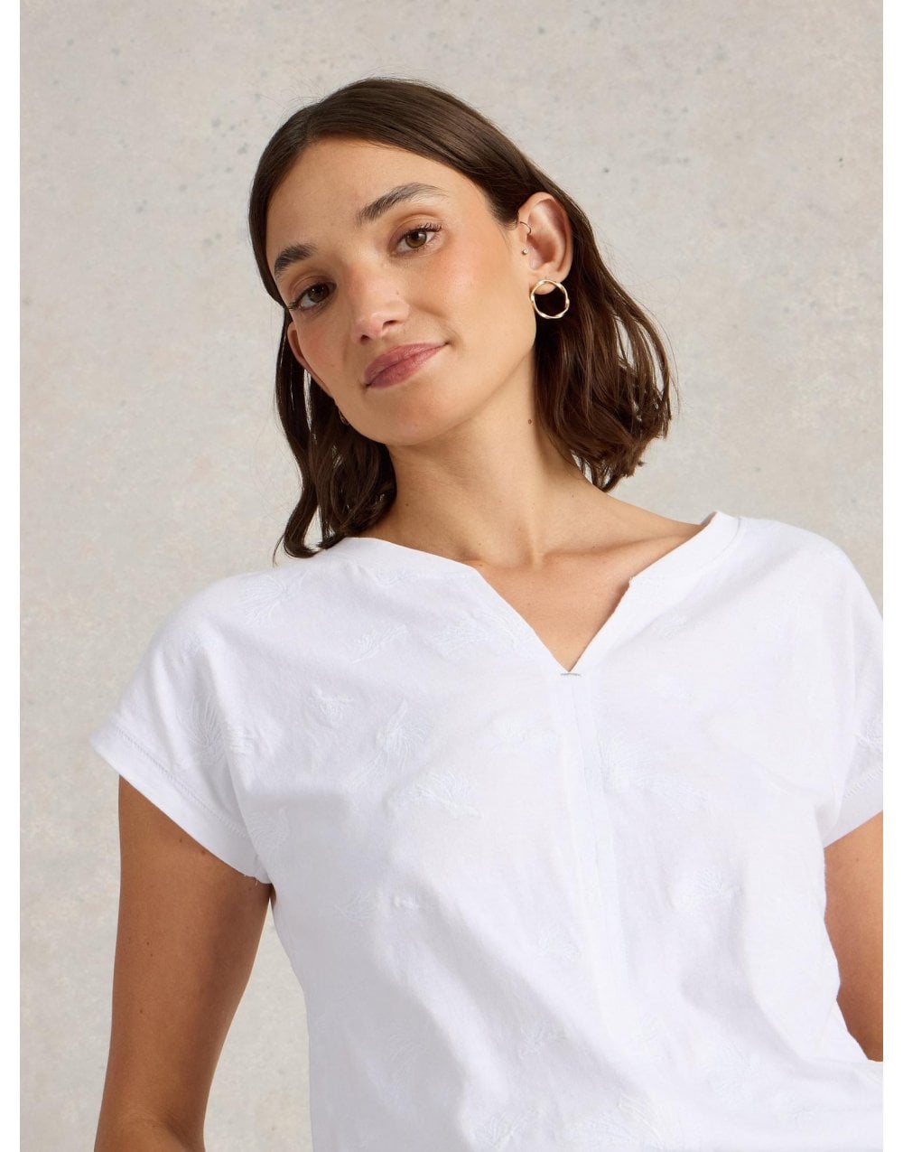 Young Ideas/Henmores - Nelly Embroidered Tee - Brilliant White - 8