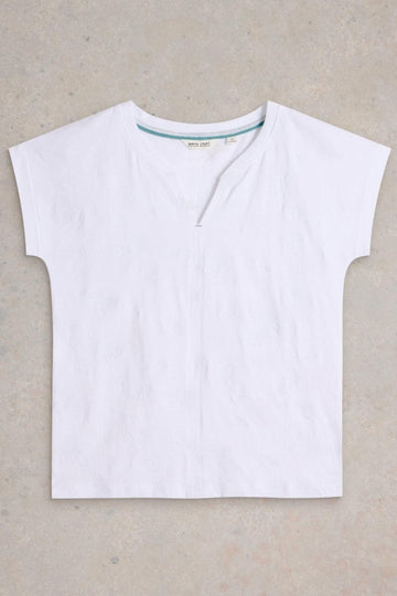 Young Ideas/Henmores - Nelly Embroidered Tee - Brilliant White - 8