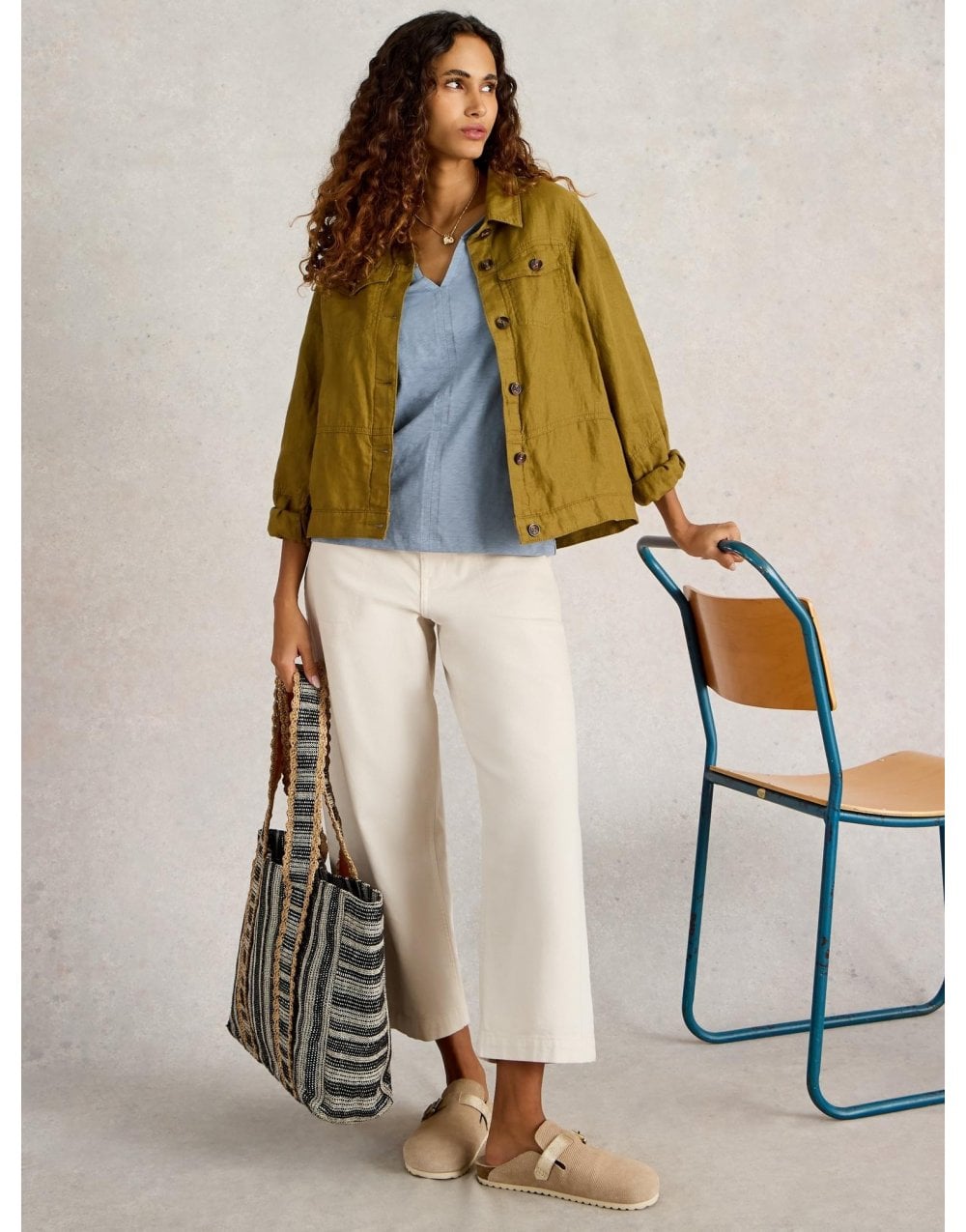 Young Ideas/Henmores - Nelly Notch Neck Tee - Mid Blue - 8