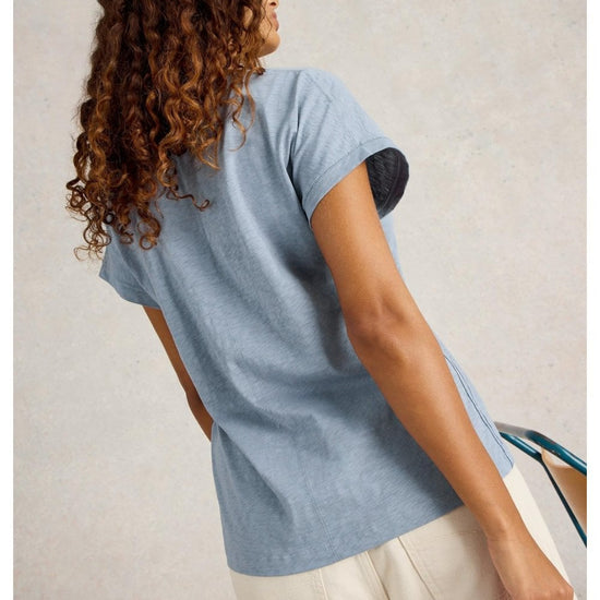 Young Ideas/Henmores - Nelly Notch Neck Tee - Mid Blue - 8