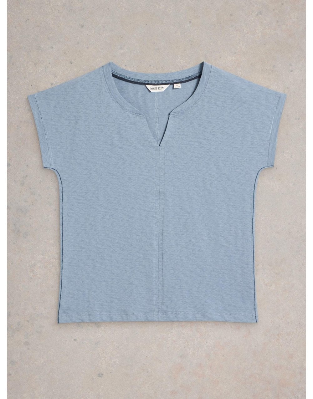 Young Ideas/Henmores - Nelly Notch Neck Tee - Mid Blue - 8