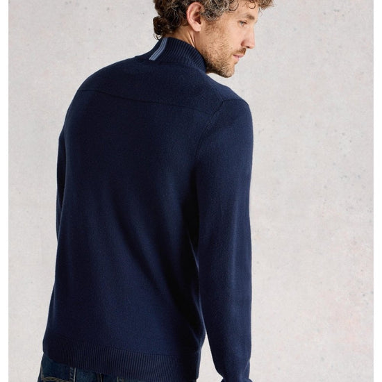 Young Ideas/Henmores - Newport Merino 1/4 Zip Jumper - Dark Navy - M