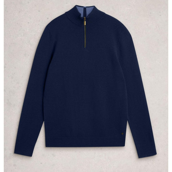 Young Ideas/Henmores - Newport Merino 1/4 Zip Jumper - Dark Navy - M