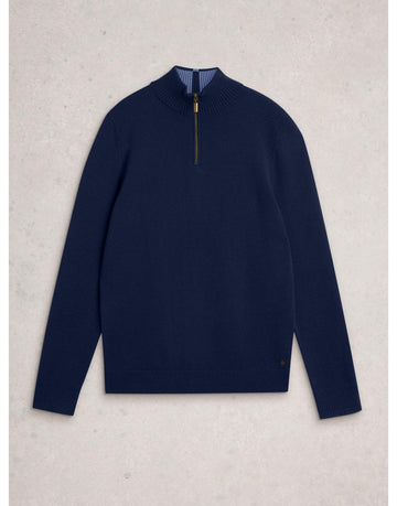 Young Ideas/Henmores - Newport Merino 1/4 Zip Jumper - Dark Navy - M