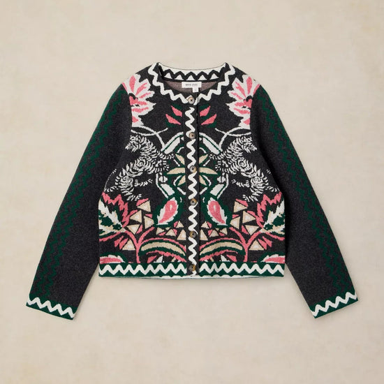 Young Ideas & Henmores -Nomad Knit Jacket -Grey Multi -8