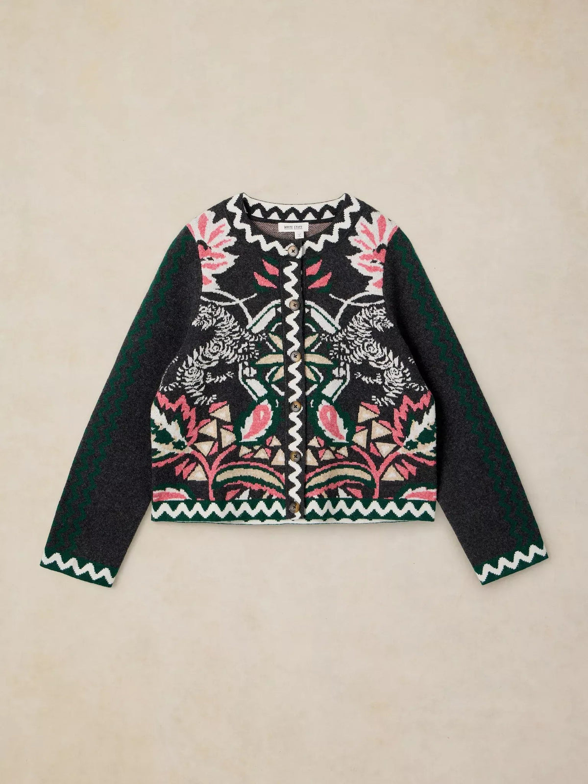 Young Ideas & Henmores -Nomad Knit Jacket -Grey Multi -8