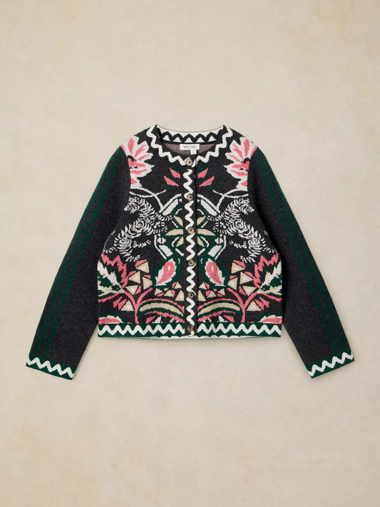 Young Ideas & Henmores -Nomad Knit Jacket -Grey Multi -8