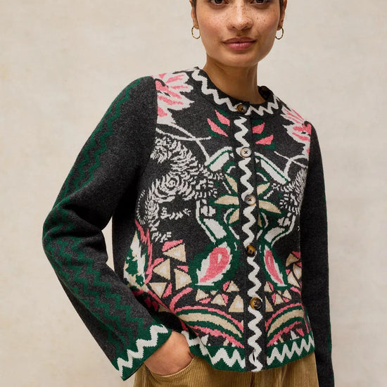 Young Ideas & Henmores -Nomad Knit Jacket -Grey Multi -8