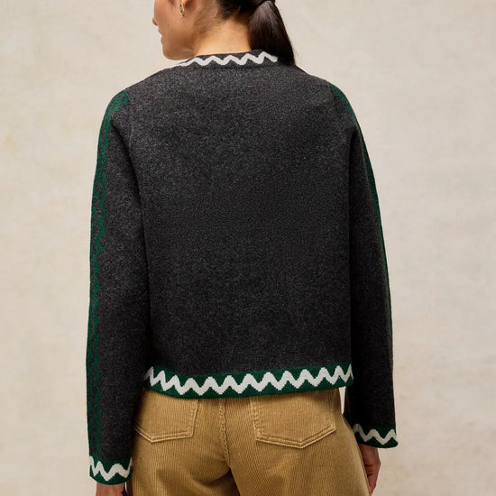 Young Ideas & Henmores -Nomad Knit Jacket -Grey Multi -8