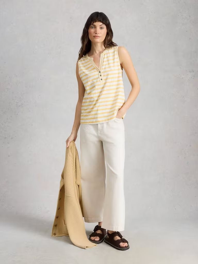 Young Ideas/Henmores - Nora Notch Stripe Vest - Yellow Multi - 8