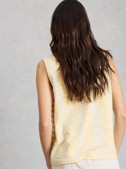 Young Ideas/Henmores - Nora Notch Stripe Vest - Yellow Multi - 8
