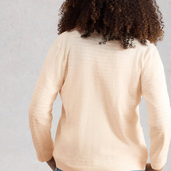 Young Ideas/Henmores - Nova Linen Blend Cardi - Nat White - 8