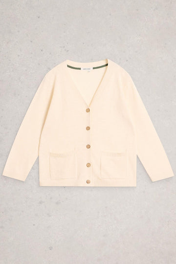 Young Ideas/Henmores - Nova Linen Blend Cardi - Nat White - 8