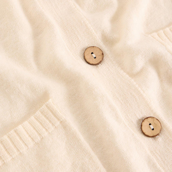 Young Ideas/Henmores - Nova Linen Blend Cardi - Nat White - 8