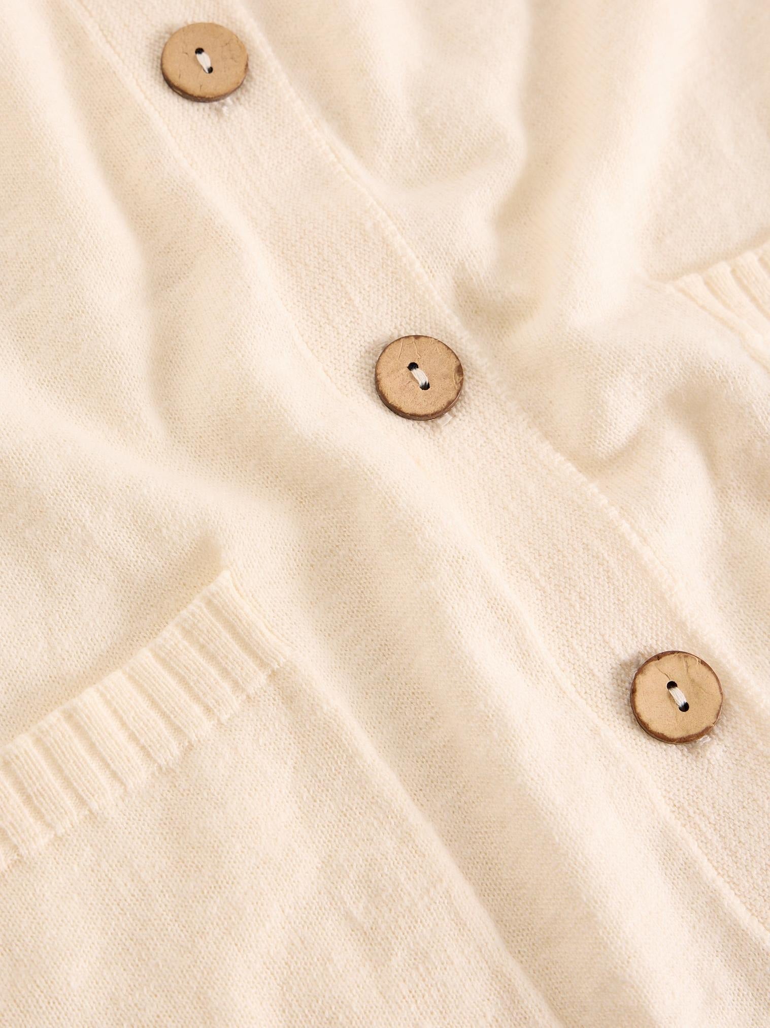 Young Ideas/Henmores - Nova Linen Blend Cardi - Nat White - 8