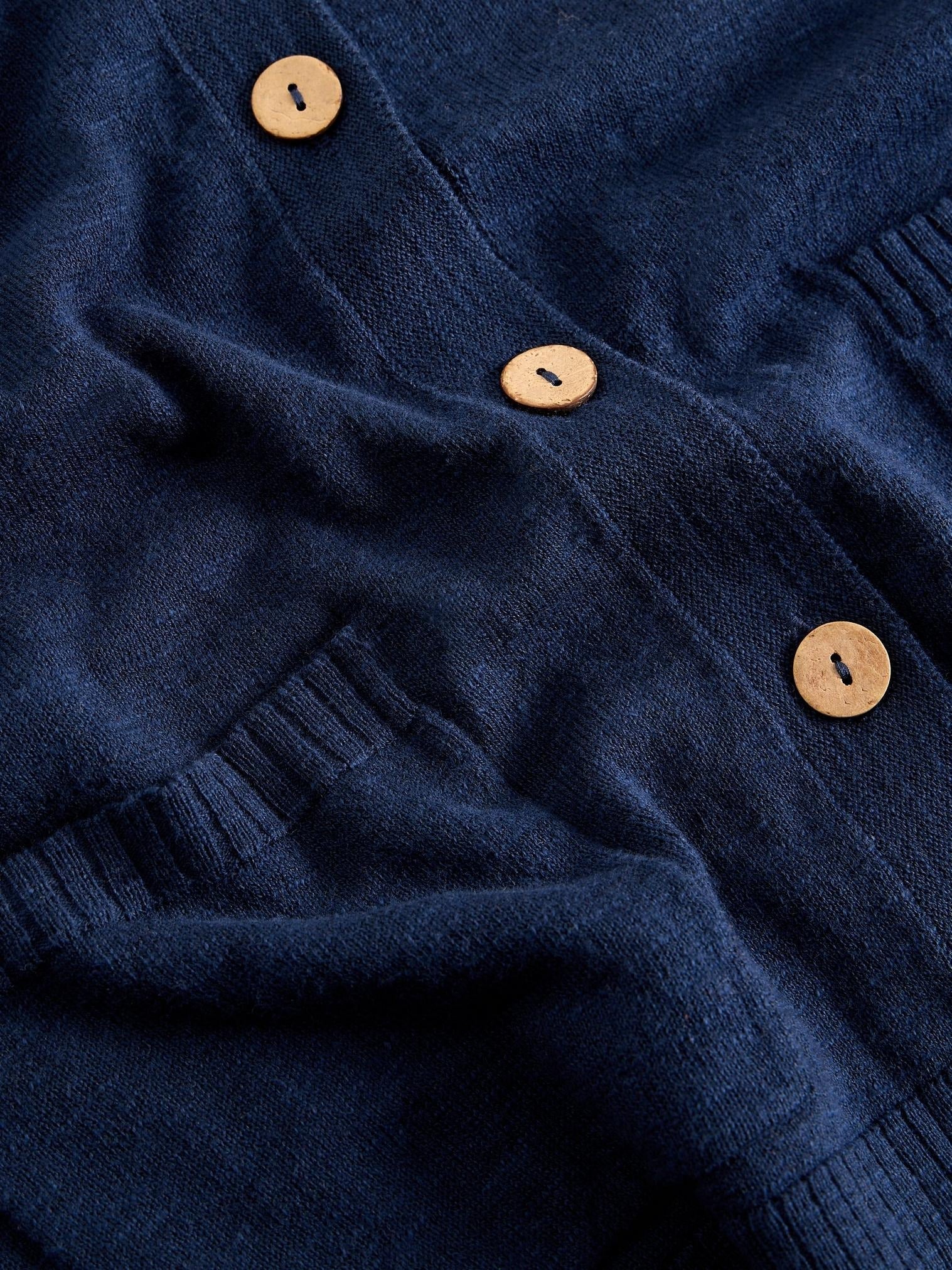 Young Ideas/Henmores - Nova Linen Blend Cardi - Dark Navy - 8