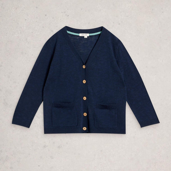 Young Ideas/Henmores - Nova Linen Blend Cardi - Dark Navy - 8