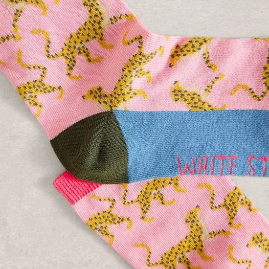 Young Ideas & Henmores - Novelty Cheetah Ankle Socks - Mid Pink - 46145