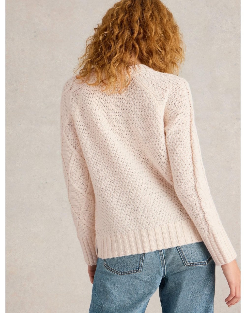 Young Ideas/Henmores - Patchwork Cable Jumper - Light Natural - 10