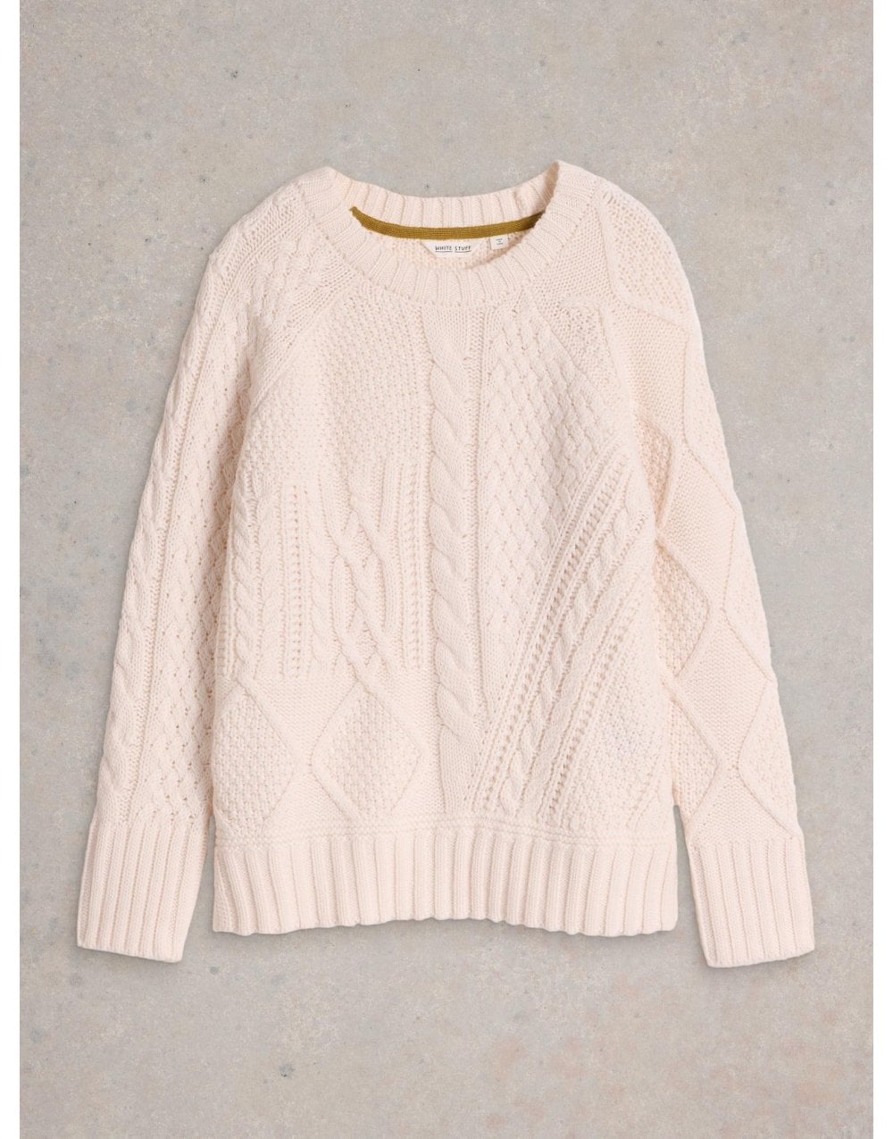 Young Ideas/Henmores - Patchwork Cable Jumper - Light Natural - 10