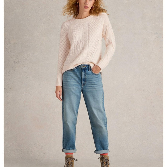 Young Ideas/Henmores - Patchwork Cable Jumper - Light Natural - 10