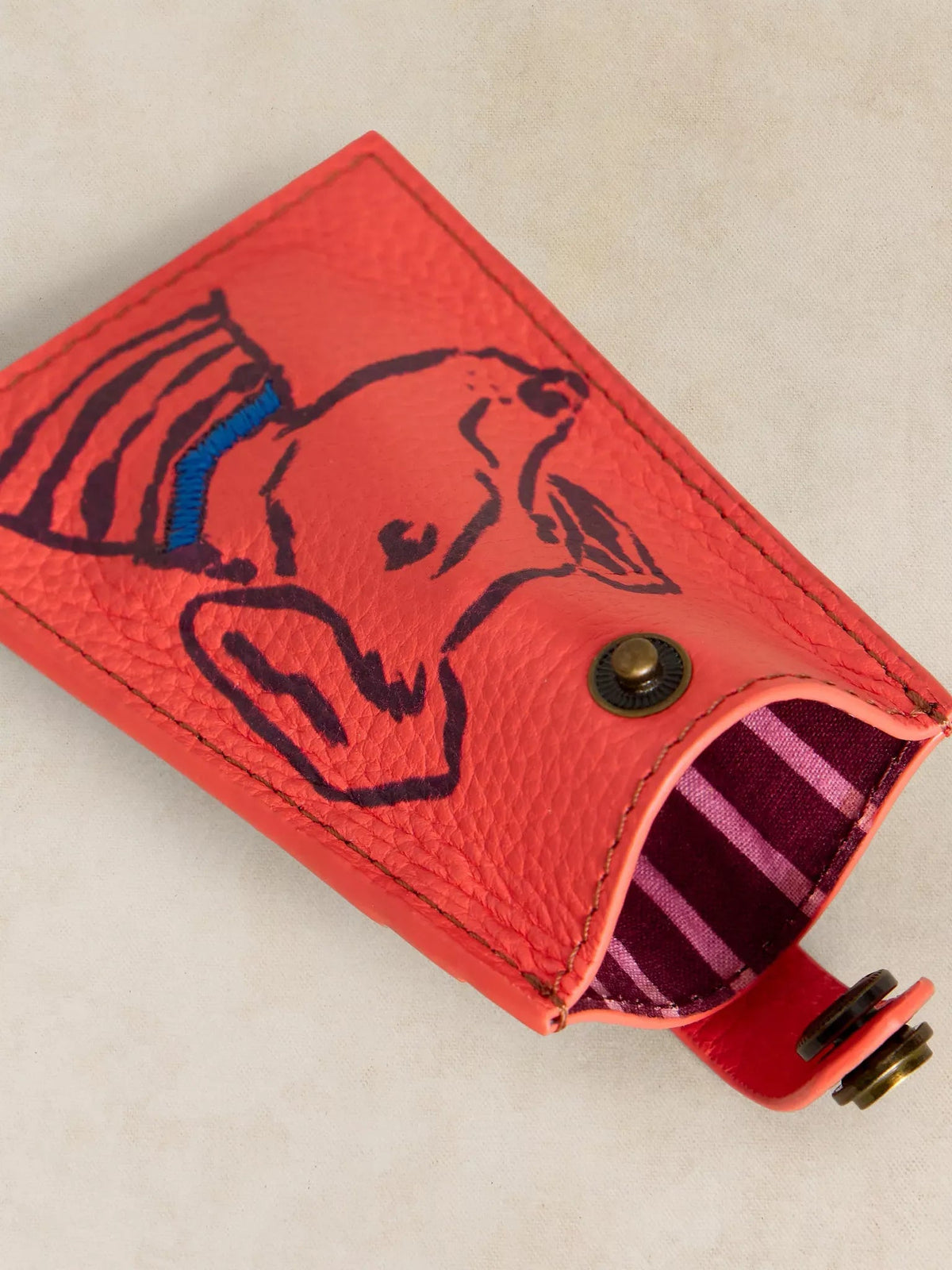 Young Ideas & Henmores -Pet Pals Card Holder -Mid Red -OS