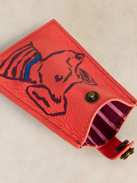Young Ideas & Henmores -Pet Pals Card Holder -Mid Red -OS